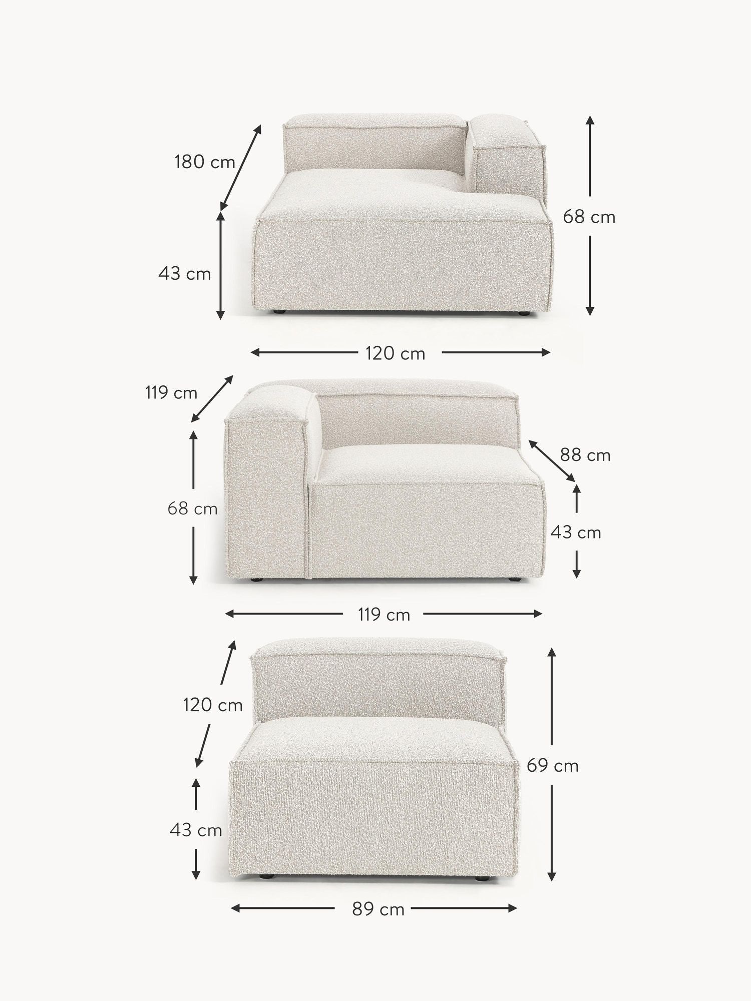 Puffi Chaise Modular